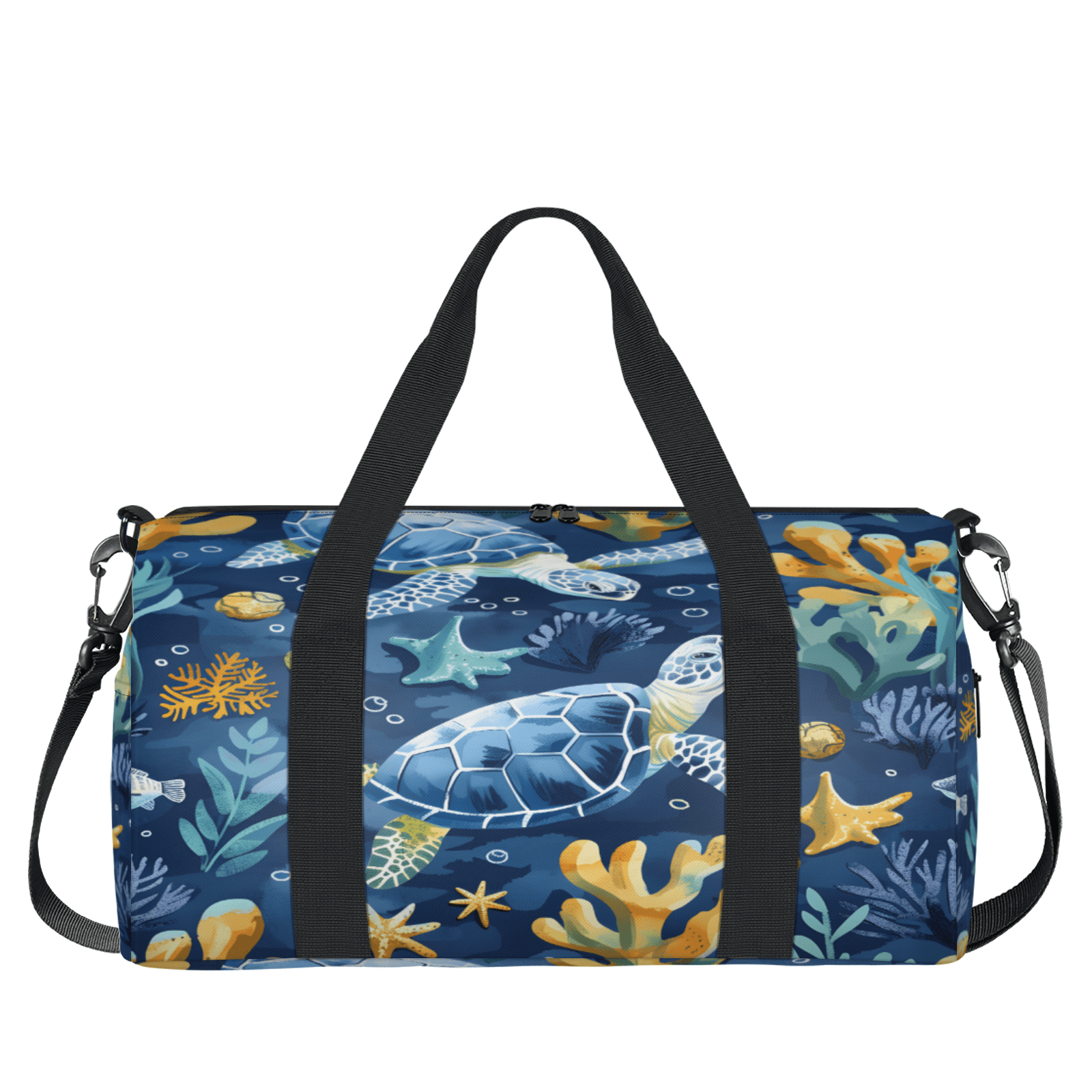 Herdesigns Sea Turtles Travel Duffle Bag Sports Yoga Weekender Overnight Carry on Workout Bags Lightweight Waterproof Gym Tote Bag for Women Beach Theme