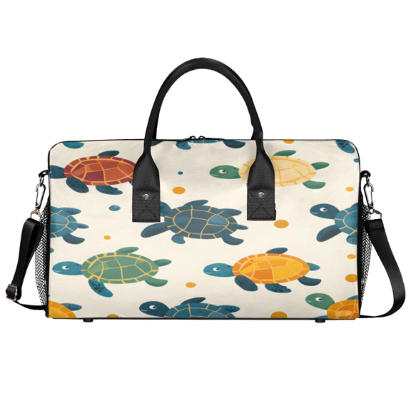 Herdesigns Sea Turtles Travel Gym Bag, Ocean Animals Sports Duffle Bag Waterproof Lightweight Weekend Carry On Tote for Men Women