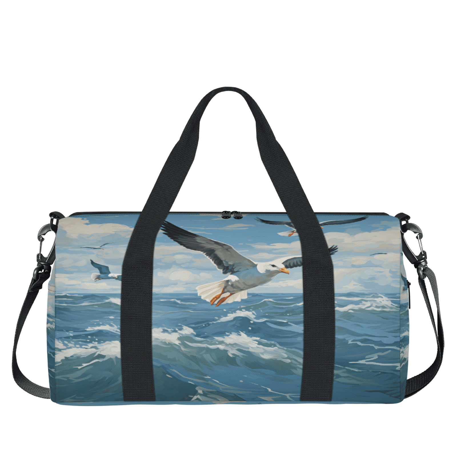 Herdesigns Seagull Gym Bag for Women, Duffle Bag for Travel Sport, Ocean Sea Bird Lightweight Waterproof Carry on Weekender Dance Yoga Workout Bags
