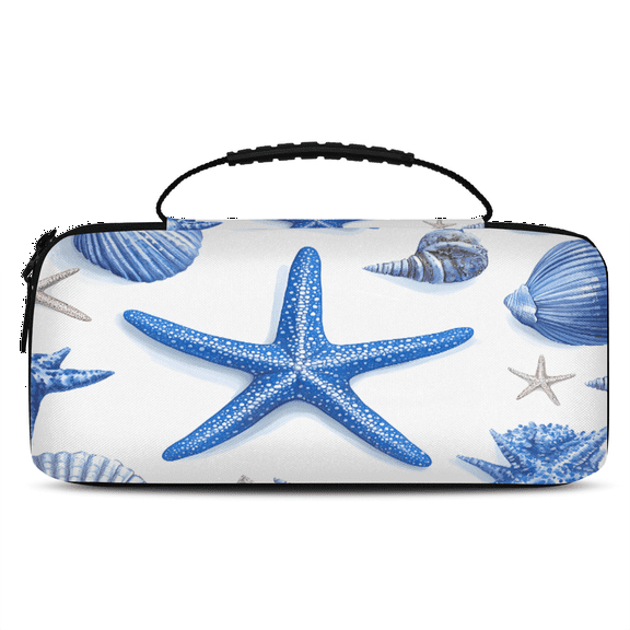 Herdesigns Seashell Starfish Carry Case Compatible with Nintendo Switch 2, Protective Travel Switch Carrying Case with 20 Game Card Slots for Switch Console & Accessories,Ocean Beach