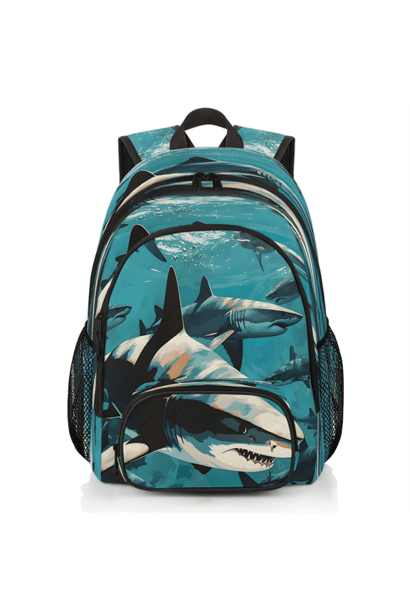 Shark Fish Laptop Backpack for Women Men, 18.3 Inch Large Computer Backpacks Fashion Teacher Nurse Bag Casual Daypack for Work Travel