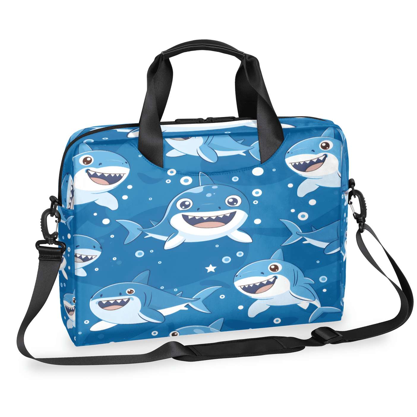 Herdesigns Shark Laptop Bag for Women Men, Computer Case Briefcase Messenger Bags, 15-15.6 inch Laptop Sleeve Shoulder Bag
