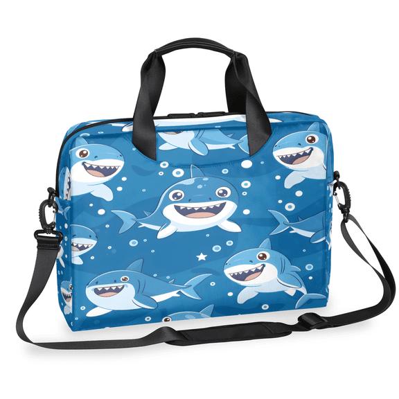 Herdesigns Shark Laptop Bag for Women Men, Computer Case Briefcase Messenger Bags, 15-15.6 inch Laptop Sleeve Shoulder Bag