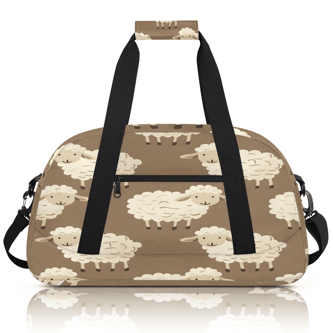 Herdesigns Sheep Sports Duffle Bag for Women & Men, Cute Cartoon Gym Bag Dance Bag Overnight Bag Carry On Weekender Travel Bag
