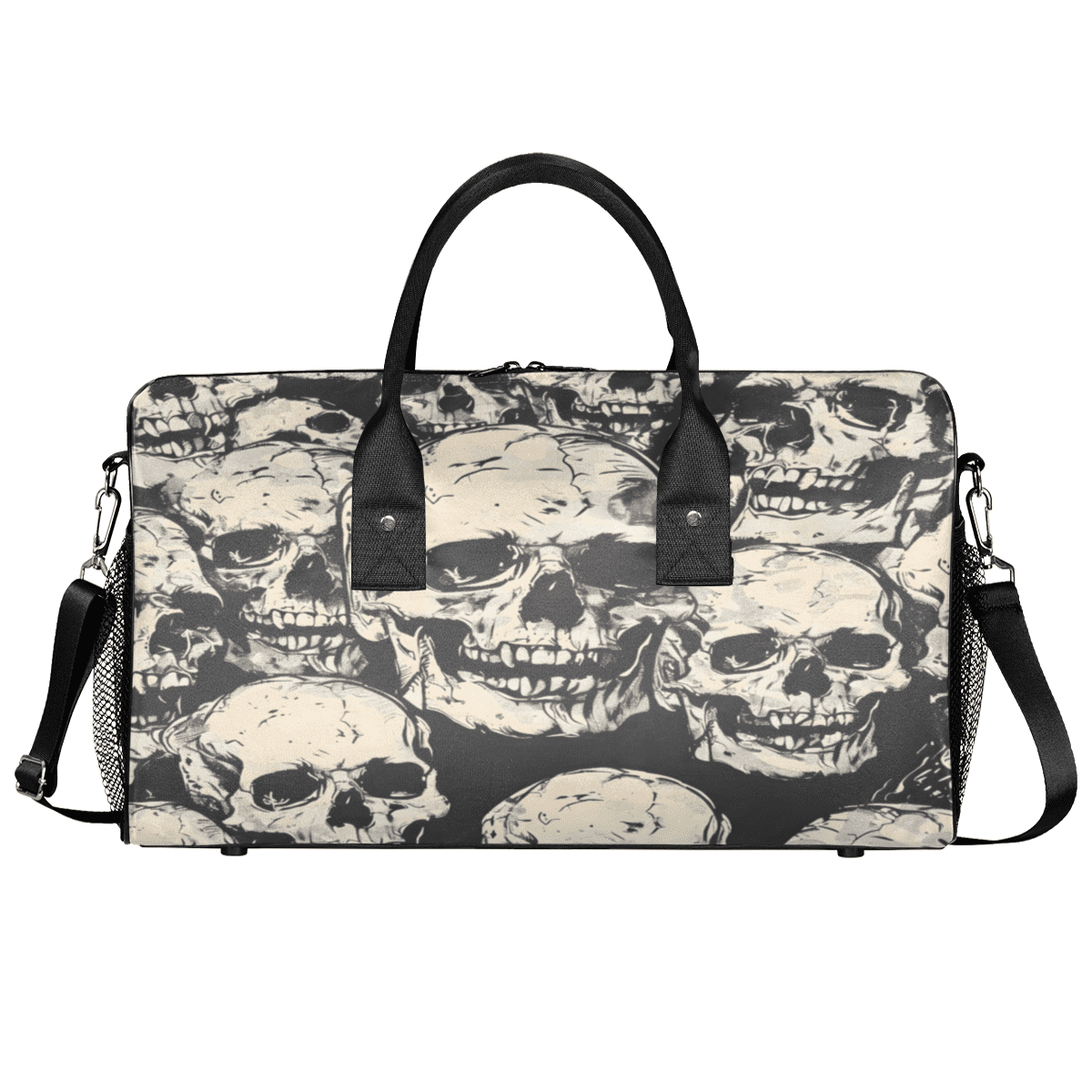 Herdesigns Skeleto Gothothic Skull Gym Duffle Bag for Men Women, Travel Sports Bag Waterproof Lightweight Weekend Carry On Tote