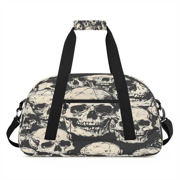Herdesigns Skeleton Gothic Skull Gym Bag for Women Men, Sports Duffel Bag for Travel Waterproof Weekender Carry On Tote
