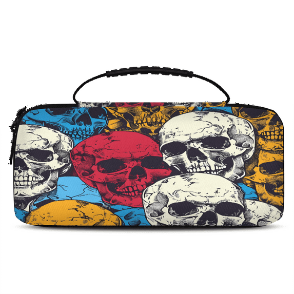 Herdesigns Skull Carry Case Compatible with Nintendo Switch 2, with 20 Game Card Slots, Colorful Portable Travel Carrying Case Pouch for Accessories & Games