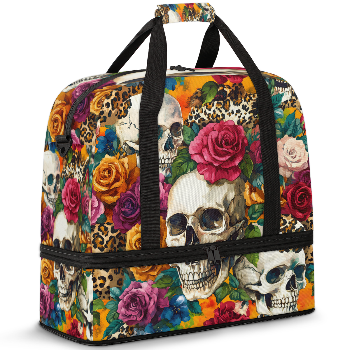 dead skulls travel duffel bag STAR X SKULL Leather massimoleatherflorence SINGLE SKULL - MEDIUM DUFFLE