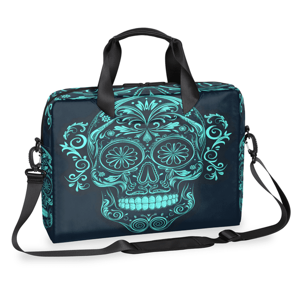 Herdesigns Skull Gothic Laptop Bag for Women Men, Computer Case Briefcase Messenger Bags, 15-15.6 inch Laptop Sleeve Shoulder Bag