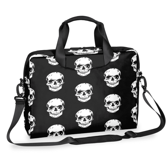 Herdesigns Skull Pattern Laptop Bag for Women Men, Computer Case Briefcase Messenger Bags, 15-15.6 inch Laptop Sleeve Shoulder Bag