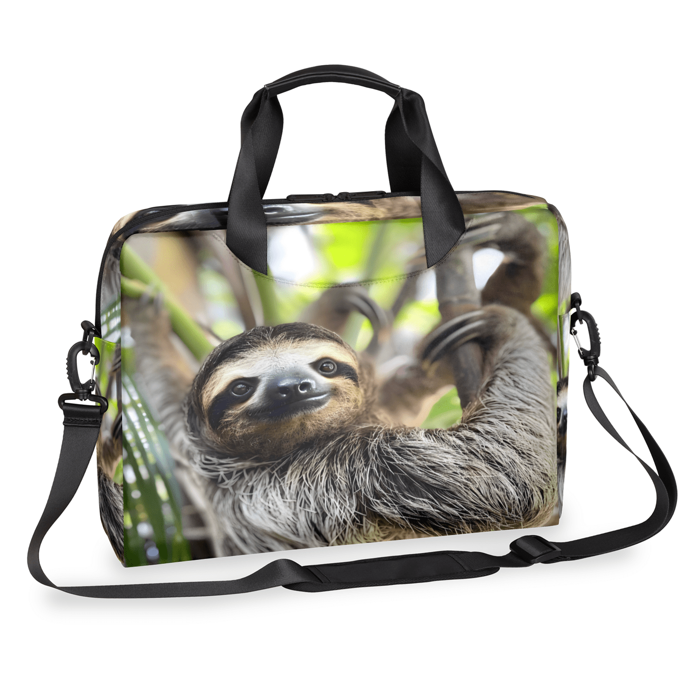 Herdesigns Sloth Funny Animal Laptop Bag for Women Men, Computer Case Briefcase Messenger Bags, 15-15.6 inch Laptop Sleeve Shoulder Bag