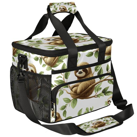 Herdesigns Sloth Large Insulated Lunch Box for Adults Women Men with Adjustable Shoulder Strap, Cute Reusable Cooler Lunch Bag for Offices Picnic Hiking Beach