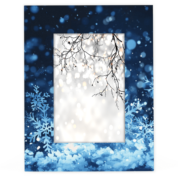 Herdesigns Snowflake 4x6 Picture Frame Winter Snowflake Wood Photo Frame Table Display or Wall Hanging Decoration for Vertical or Horizontal Display