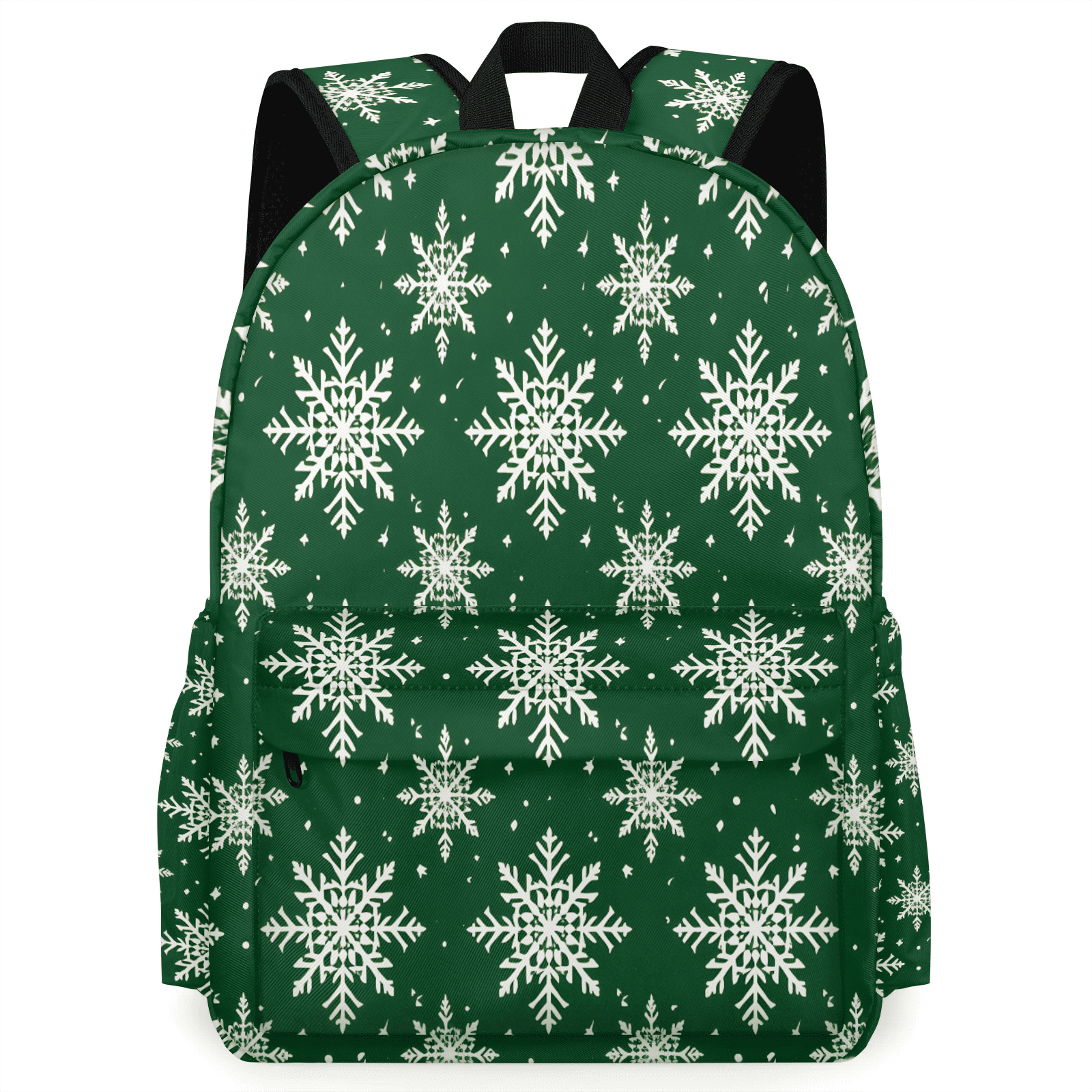 Herdesigns Snowflake Backpack for Men Women, Lightweight Laptop Backpack 16.3 Inch Green Christmas Casual Daypack for Travel Work Commuter