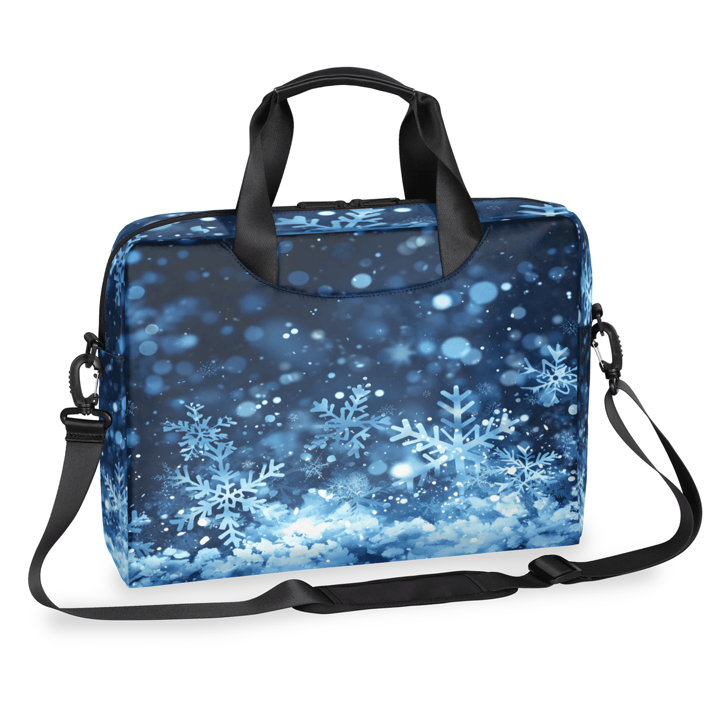 Herdesigns Snowflake Laptop Bag for Women Men, Computer Case Briefcase Messenger Bags, 15-15.6 inch Laptop Sleeve Shoulder Bag