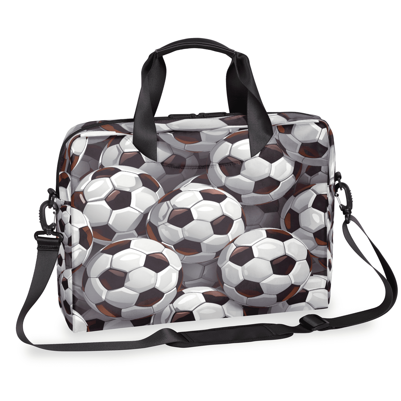 Herdesigns Soccer Ball Football Laptop Bag for Women Men, Computer Case Briefcase Messenger Bags, 15-15.6 inch Laptop Sleeve Shoulder Bag