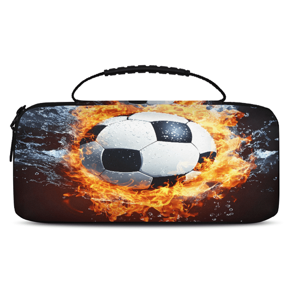 Herdesigns Soccer Carry Case Compatible with Nintendo Switch OLED 2021/Switch 2017, Sports Football Protective Travel Switch Carrying Case with 20 Game Card Slots for Switch Console & Accessories