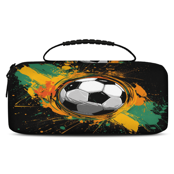 Herdesigns Soccer Football Carry Case Compatible for Nintendo Switch OLED Model 2021/Switch 2017, Protective Travel Switch Carrying Case with 20 Game Card Slots for Switch Console & Accessories