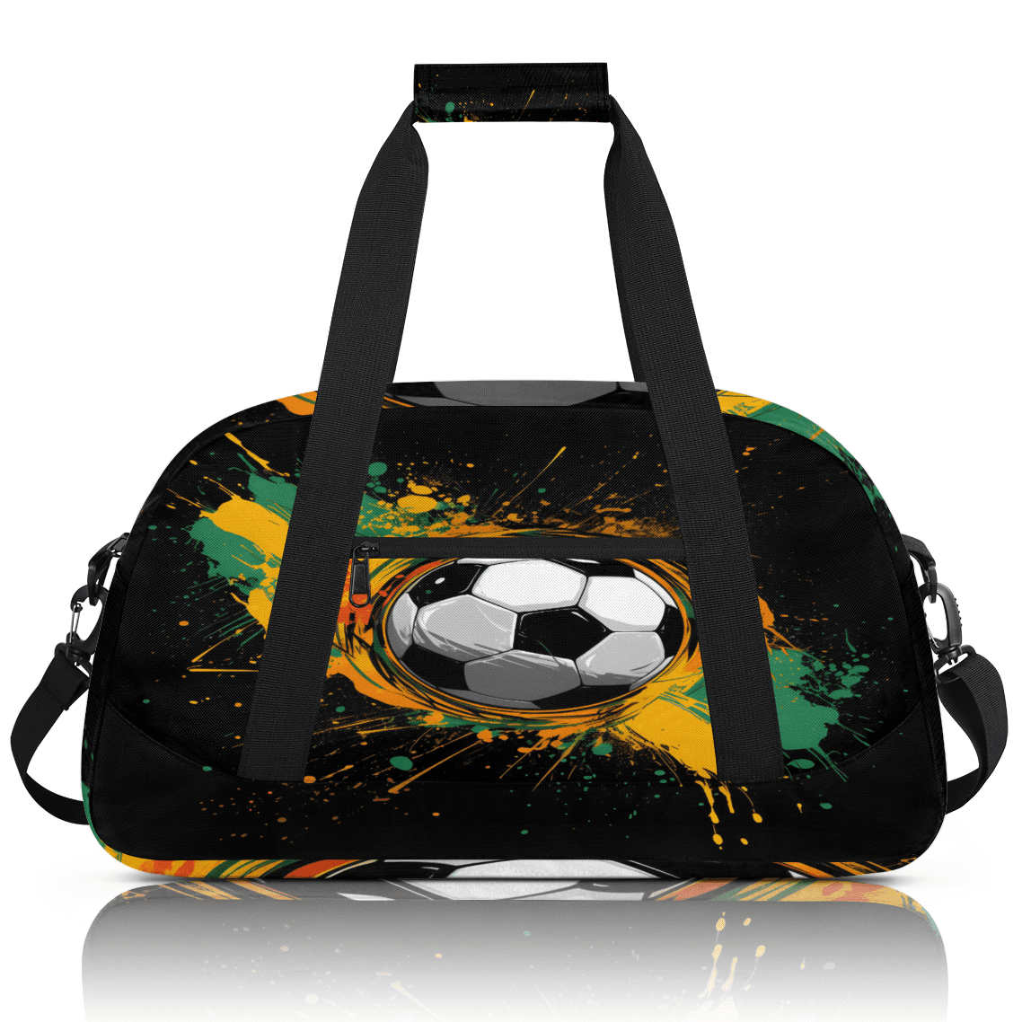 Herdesigns Soccer Football Sports Duffle Bag for Women & Men, Gym Bag Dance Bag Overnight Bag Carry On Weekender Travel Bag