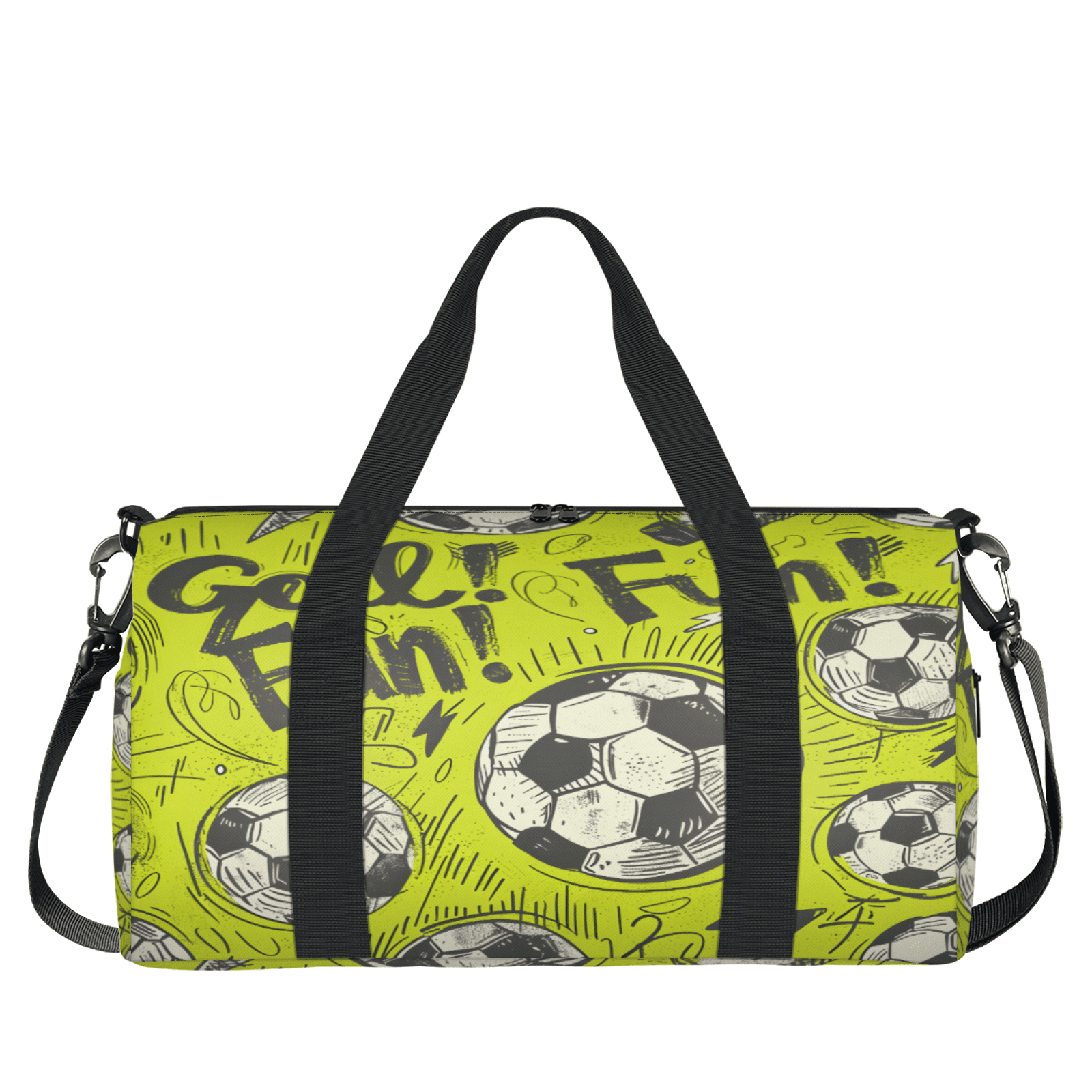 Herdesigns Soccer Gym Bag for Women, Duffle Bag for Travel Sport, Football Sports Theme Lightweight Waterproof Carry on Weekender Dance Yoga Workout Bags