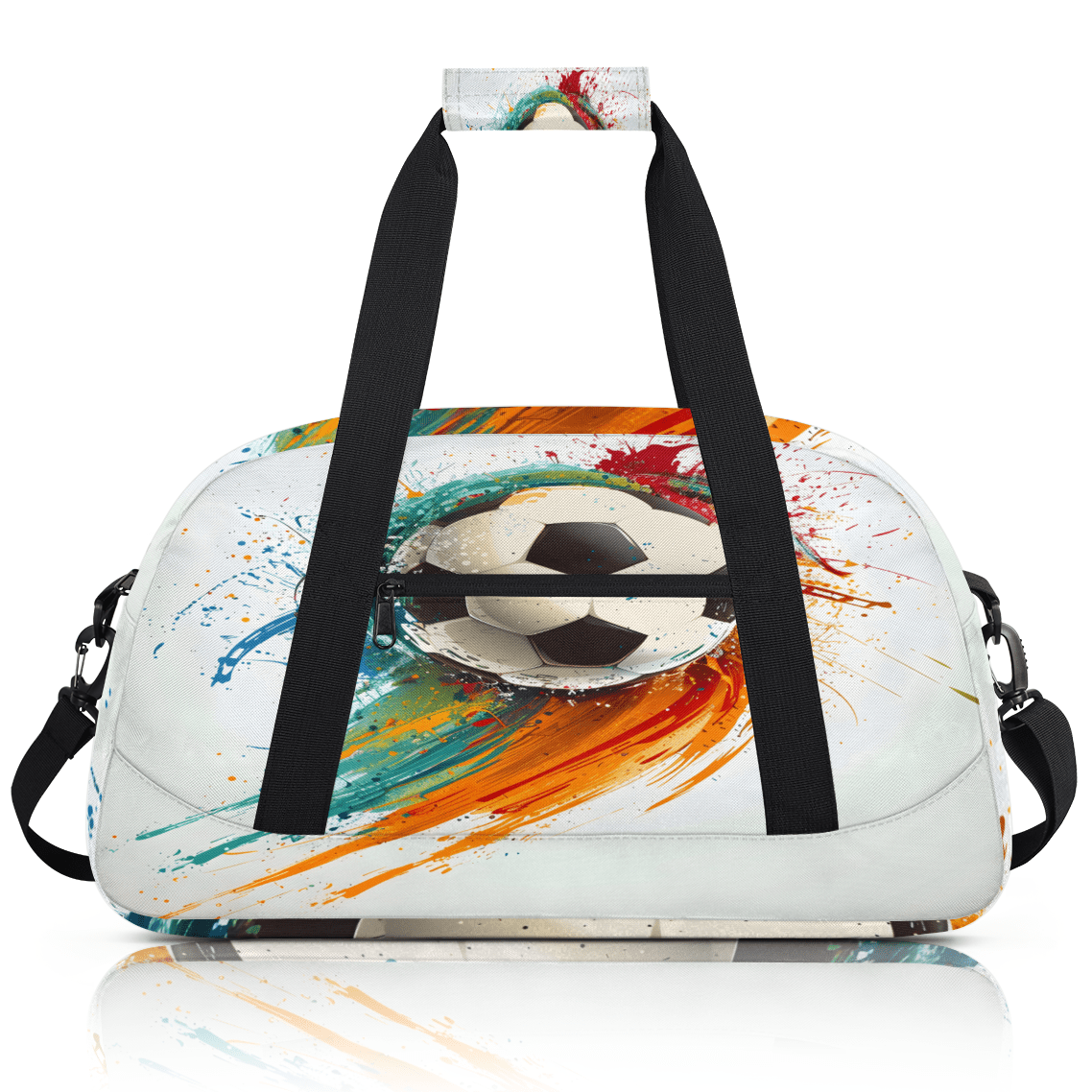 Herdesigns Soccer Sports Duffle Bag for Women & Men, Ball Sports Gym Bag Dance Bag Overnight Bag Carry On Weekender Travel Bag