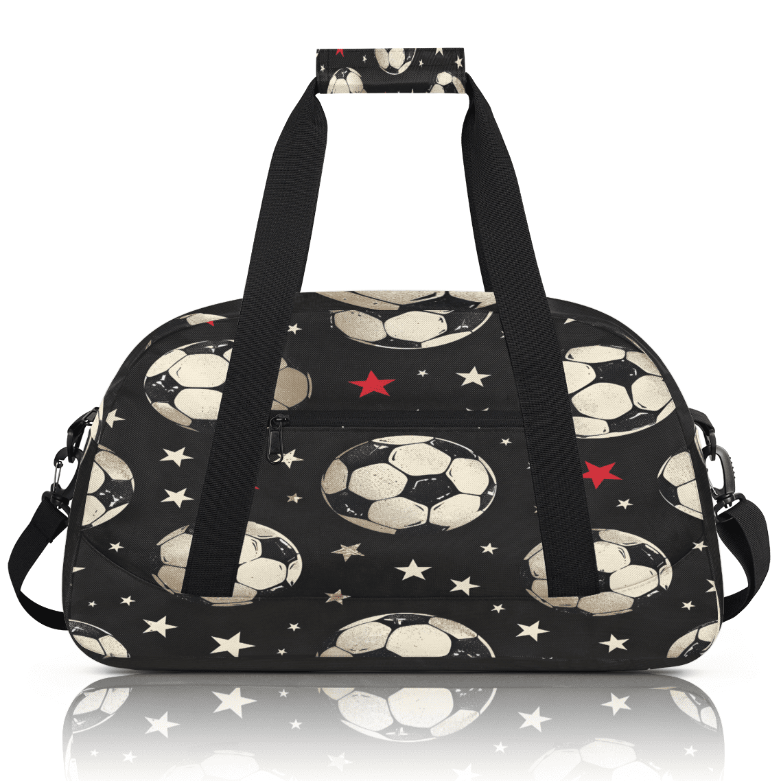 Herdesigns Soccer Sports Duffle Bag for Women & Men, Sports Gym Bag Dance Bag Overnight Bag Carry On Weekender Travel Bag