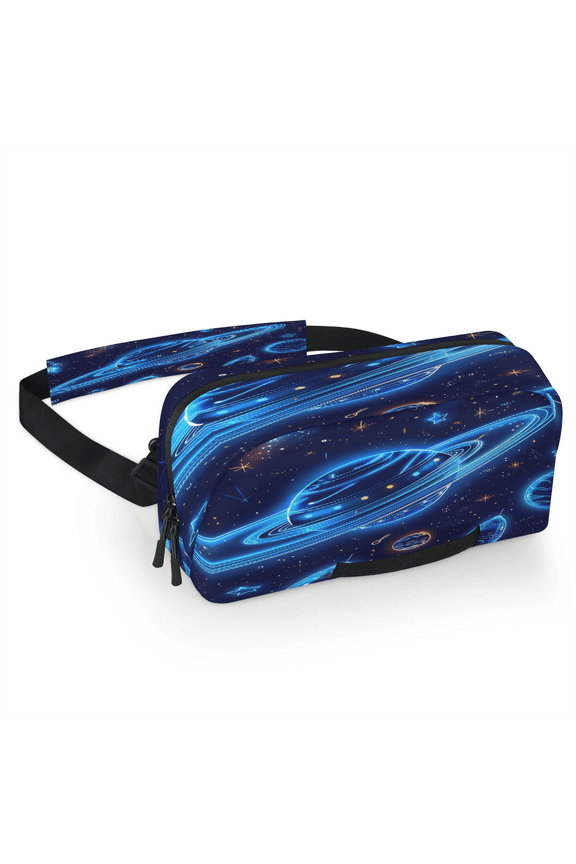 Solar System Carrying Case Bag for Gaming Console, Waterproof Travel Crossbody Sling Bag Compatible with Nintendo Switch 2, Adjustable Shoulder Strap Chest Bag, Planets Universe