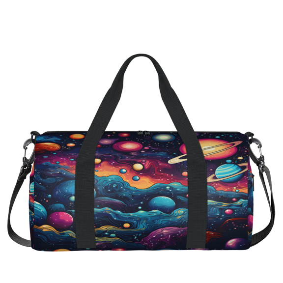 Herdesigns Solar System Universe Gym Bag for Women, Duffle Bag for Travel Sport, Outer Space Lightweight Waterproof Carry on Weekender Dance Yoga Workout Bags