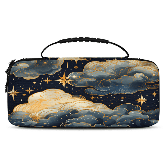 Herdesigns Space Carry Case Compatible with Nintendo Switch 2017 & Oled 2021, with 20 Game Card Slots, Clouds Portable Travel Carrying Case Pouch for Accessories & Games