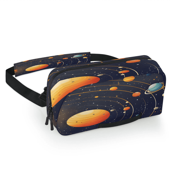 Herdesigns Space Carrying Case Bag for Gaming Console, Waterproof Travel Crossbody Sling Bag Compatible with Nintendo Switch 2, Adjustable Shoulder Strap Chest Bag, Universe Planet
