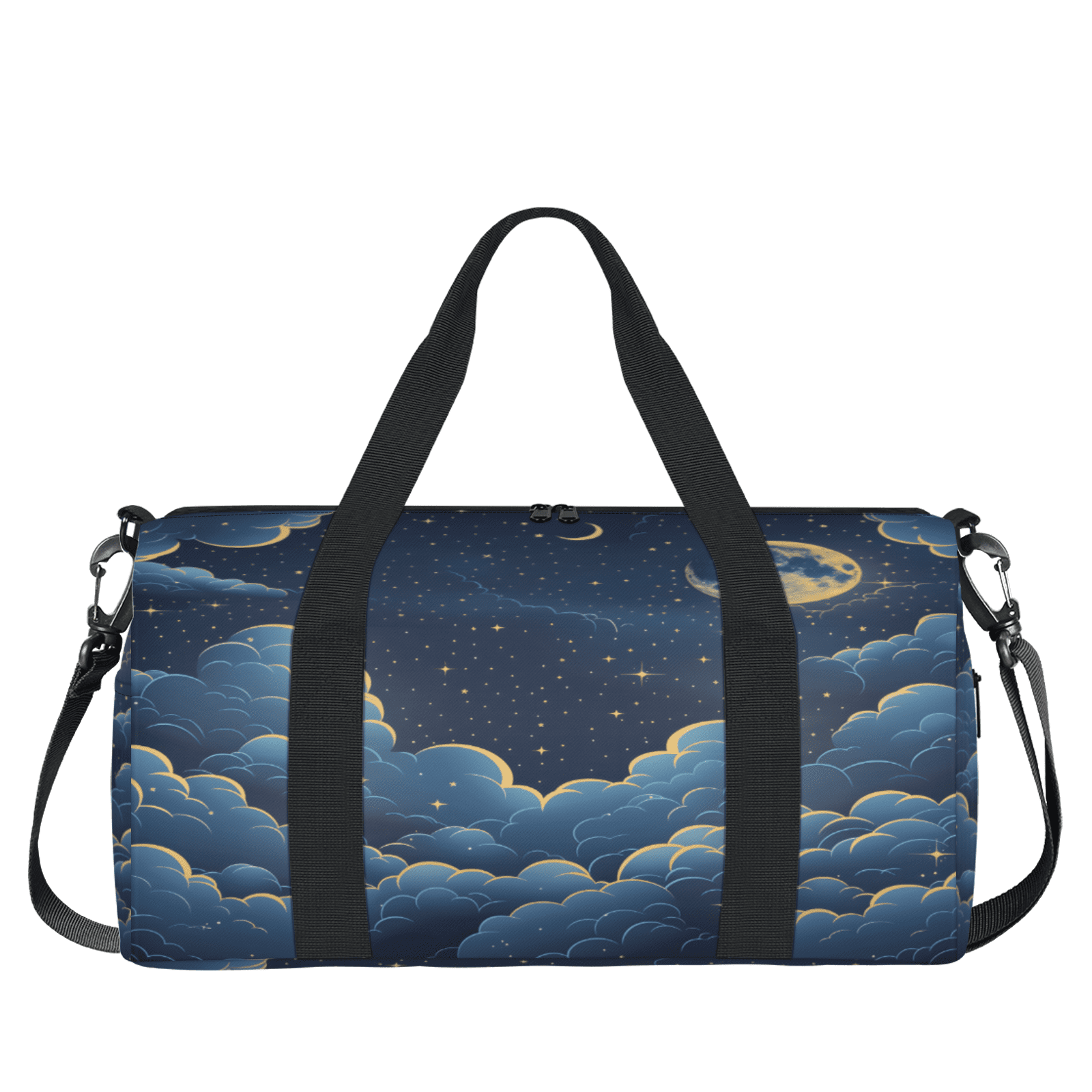 Herdesigns Space Galaxy Gym Bag for Women, Duffle Bag for Travel Sport, Moon Star Lightweight Waterproof Carry on Weekender Dance Yoga Workout Bags