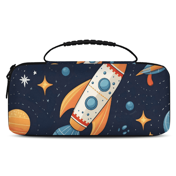 Herdesigns Space Ship Rocket Galaxy Theme Carrying Case for Nintendo Switch 2 with 20 Game Card Slots, Portable Travel Carry Case for Accessories and Console
