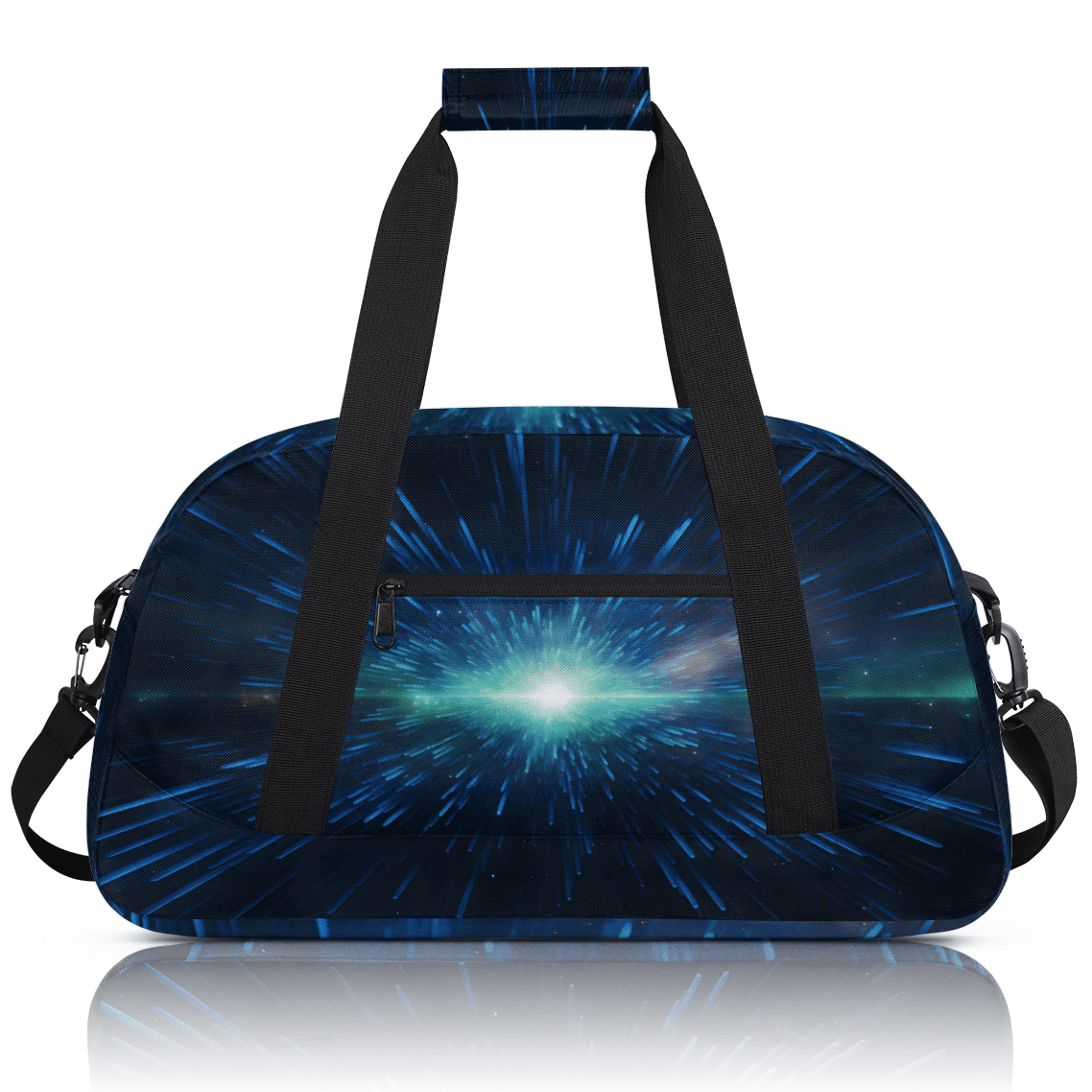 Herdesigns Space Sports Duffle Bag for Women & Men, Galaxy Gym Bag Dance Bag Overnight Bag Carry On Weekender Travel Bag