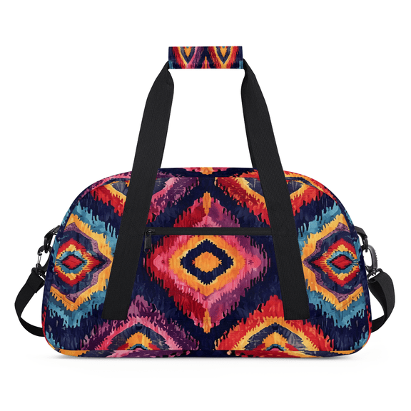 Herdesigns Sports Duffel Bag, Aztec Southwestern Native Gym Bag for Women Men, Lightweight Overnight Weekender Tote for Camping Hiking Travel