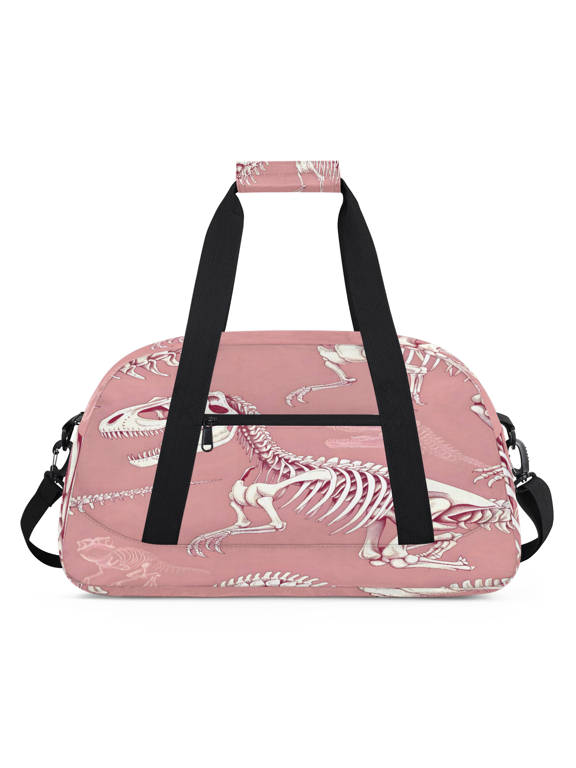 Sports Duffel Bag, Dinosaur Skull Bone Gym Bag for Women Men, Lightweight Overnight Weekender Tote for Camping Hiking Travel