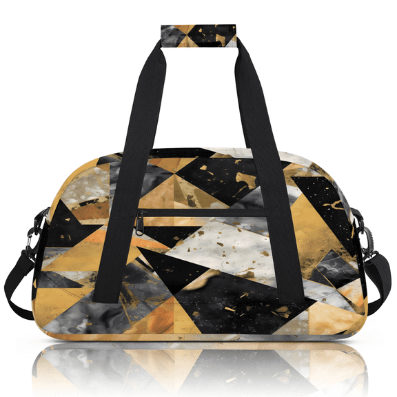 Herdesigns Sports Duffle Bags Travel Duffle Bag Gym Bag Black Gray Gold Marble Weekender Travel Bag Waterproof Overnight Bag Carry On Travel Tote Bag Dance Bags