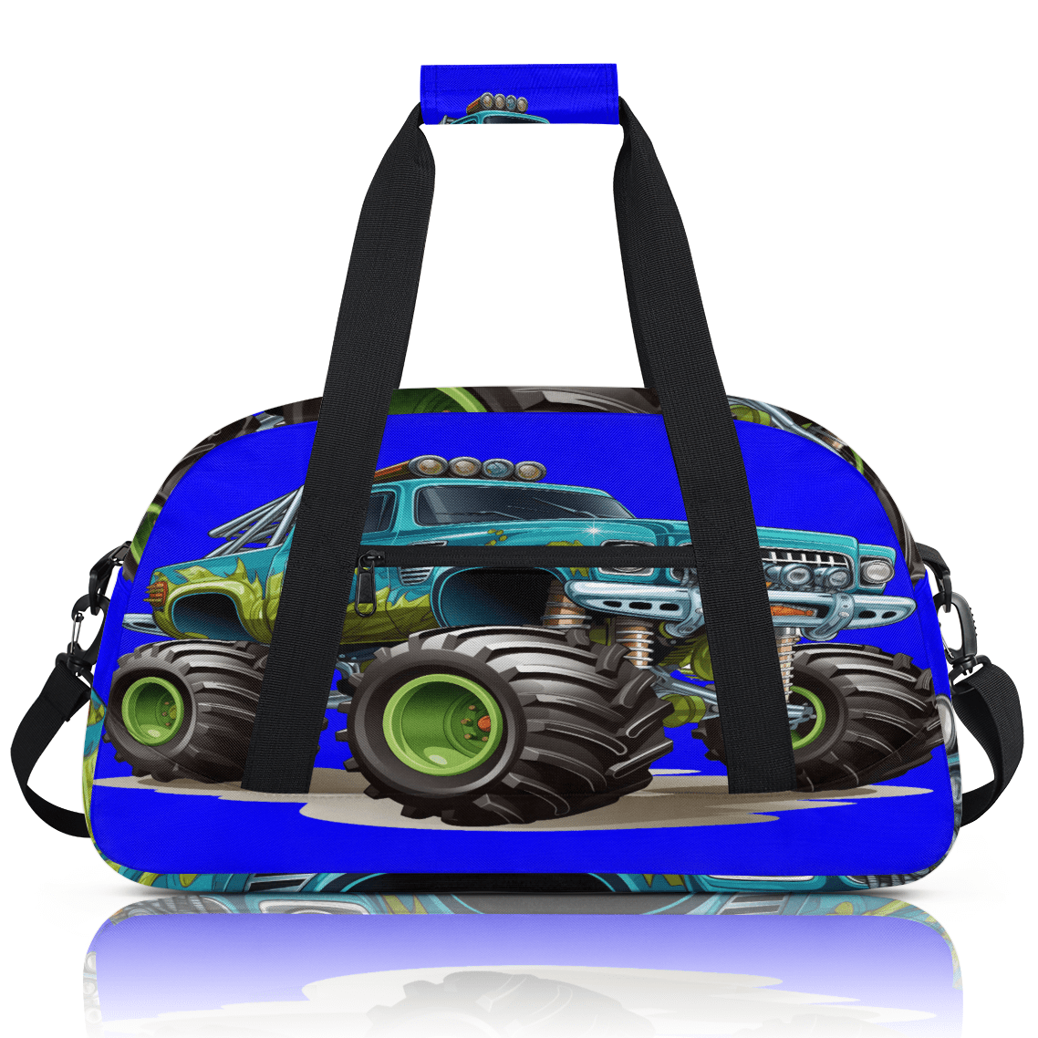 Herdesigns Sports Duffle Bags Travel Duffle Bag Gym Bag Cartoon Cool Monster Truck Weekender Travel Bag Waterproof Overnight Bag Carry On Travel Tote Bag Dance Bags