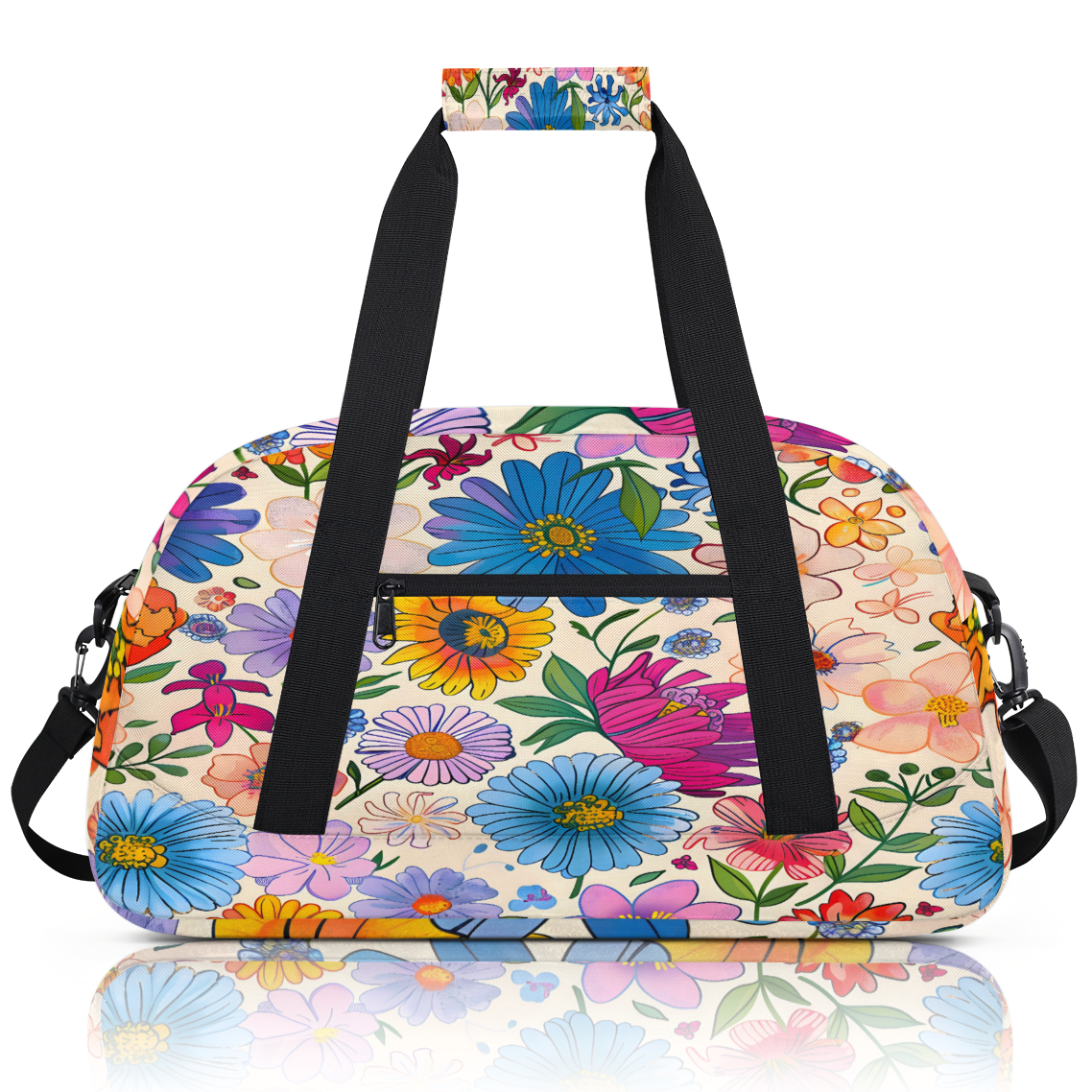 Herdesigns Sports Duffle Bags Travel Duffle Bag Gym Bag Colorful Boho Floral Weekender Travel Bag Waterproof Overnight Bag Carry On Travel Tote Bag Dance Bags