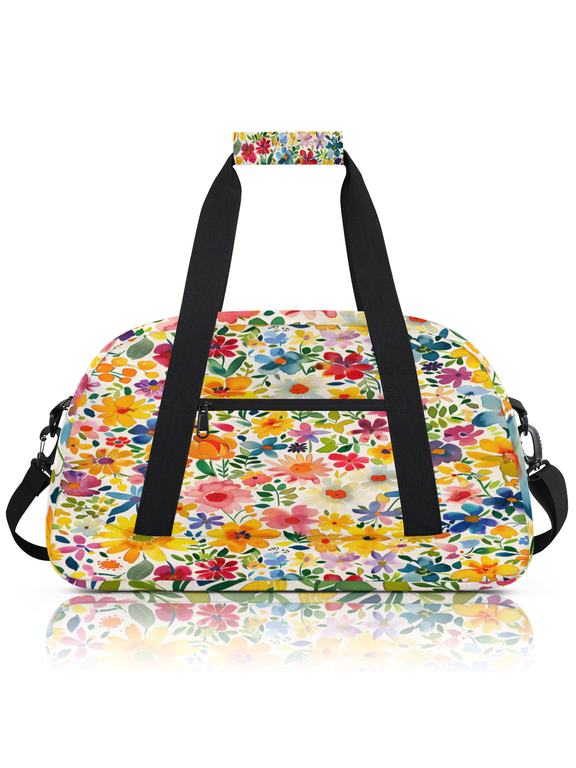 Sports Duffle Bags Travel Duffle Bag Gym Bag Colorful Watercolor Floral Weekender Travel Bag Waterproof Overnight Bag Carry On Travel Tote Bag Dance Bags