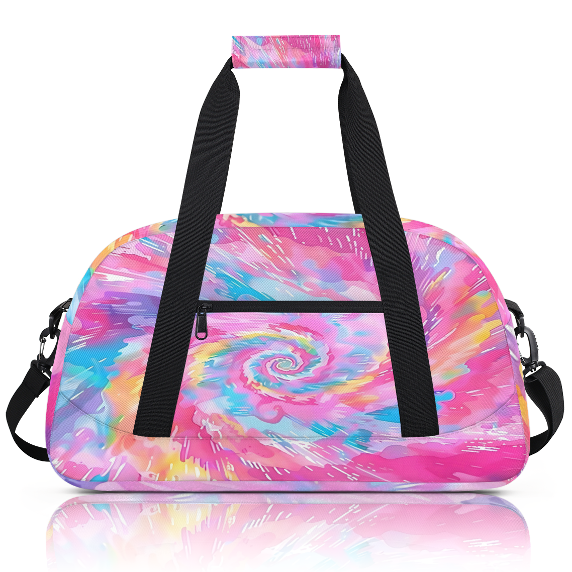 Herdesigns Sports Duffle Bags Travel Duffle Bag Gym Bag Cute Tie Dye Colorful Rainbow Weekender Travel Bag Waterproof Overnight Bag Carry On Travel Tote Bag Dance Bags