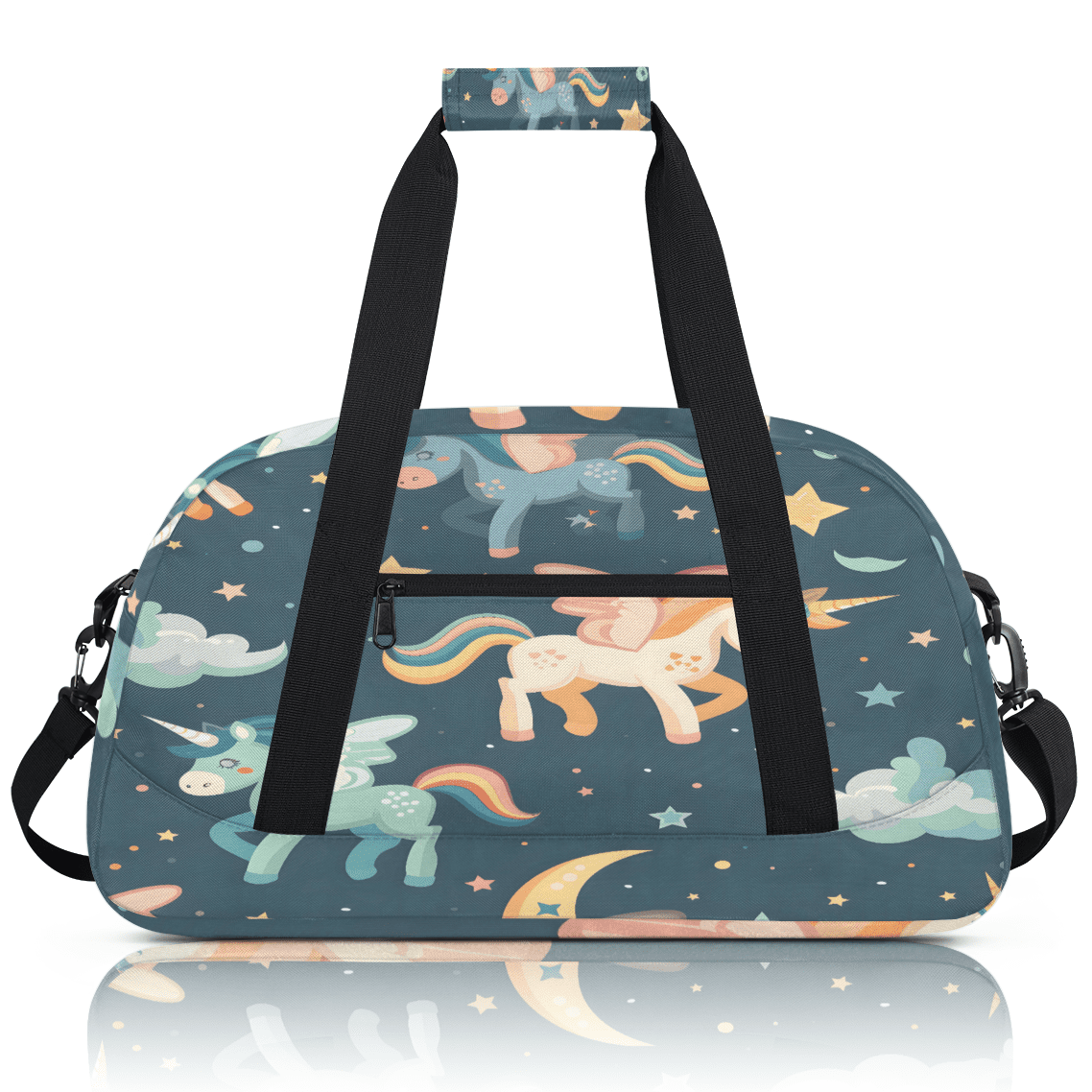 Herdesigns Sports Duffle Bags Travel Duffle Bag Gym Bag Cute Unicorn Cloud Weekender Travel Bag Waterproof Overnight Bag Carry On Travel Tote Bag Dance Bags