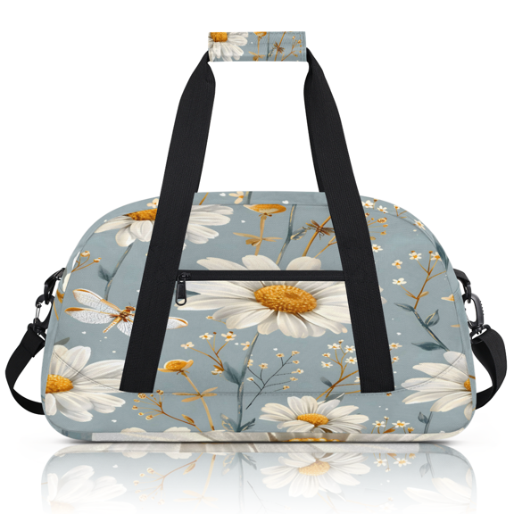 Herdesigns Sports Duffle Bags Travel Duffle Bag Gym Bag Daisy Floral Weekender Travel Bag Waterproof Overnight Bag Carry On Travel Tote Bag Dance Bags