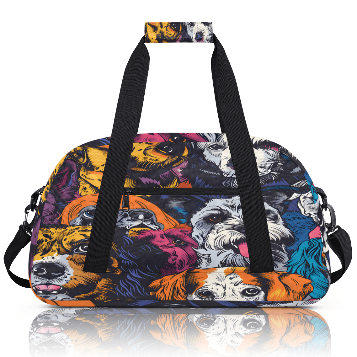 Herdesigns Sports Duffle Bags Travel Duffle Bag Gym Bag Dogs Colorful Weekender Travel Bag Waterproof Overnight Bag Carry On Travel Tote Bag Dance Bags