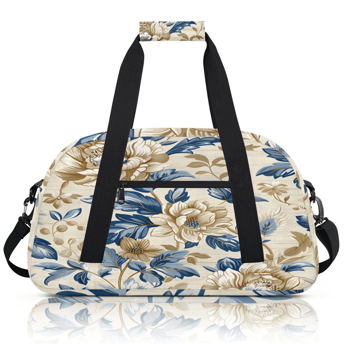 Herdesigns Flower Vintage Sports Duffle Bag for Women & Men, Gym Bag Dance Bag Overnight Bag Carry On Weekender Travel Bag
