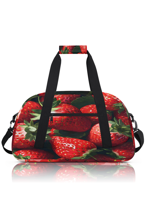 Sports Duffle Bags Travel Duffle Bag Gym Bag Fresh Strawberries Weekender Travel Bag Waterproof Overnight Bag Carry On Travel Tote Bag Dance Bags