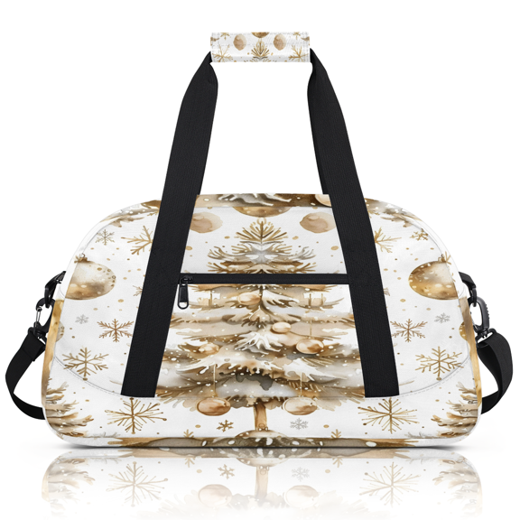 Herdesigns Sports Duffle Bags Travel Duffle Bag Gym Bag Gold Christmas Tree Weekender Travel Bag Waterproof Overnight Bag Carry On Travel Tote Bag Dance Bags