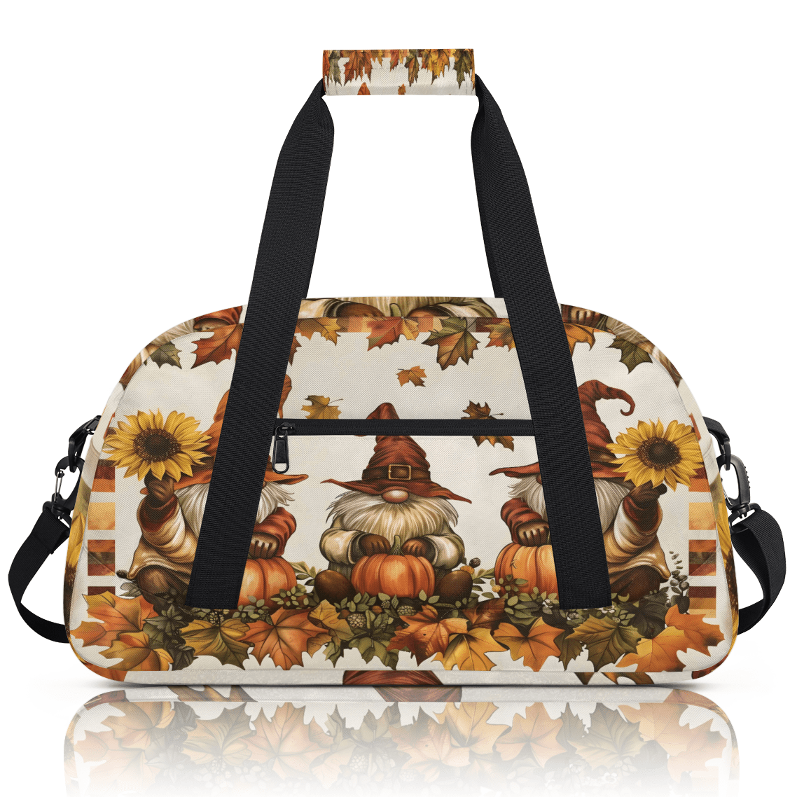 Herdesigns Sports Duffle Bags Travel Duffle Bag Gym Bag Halloween Fall Gnomes Weekender Travel Bag Waterproof Overnight Bag Carry On Travel Tote Bag Dance Bags