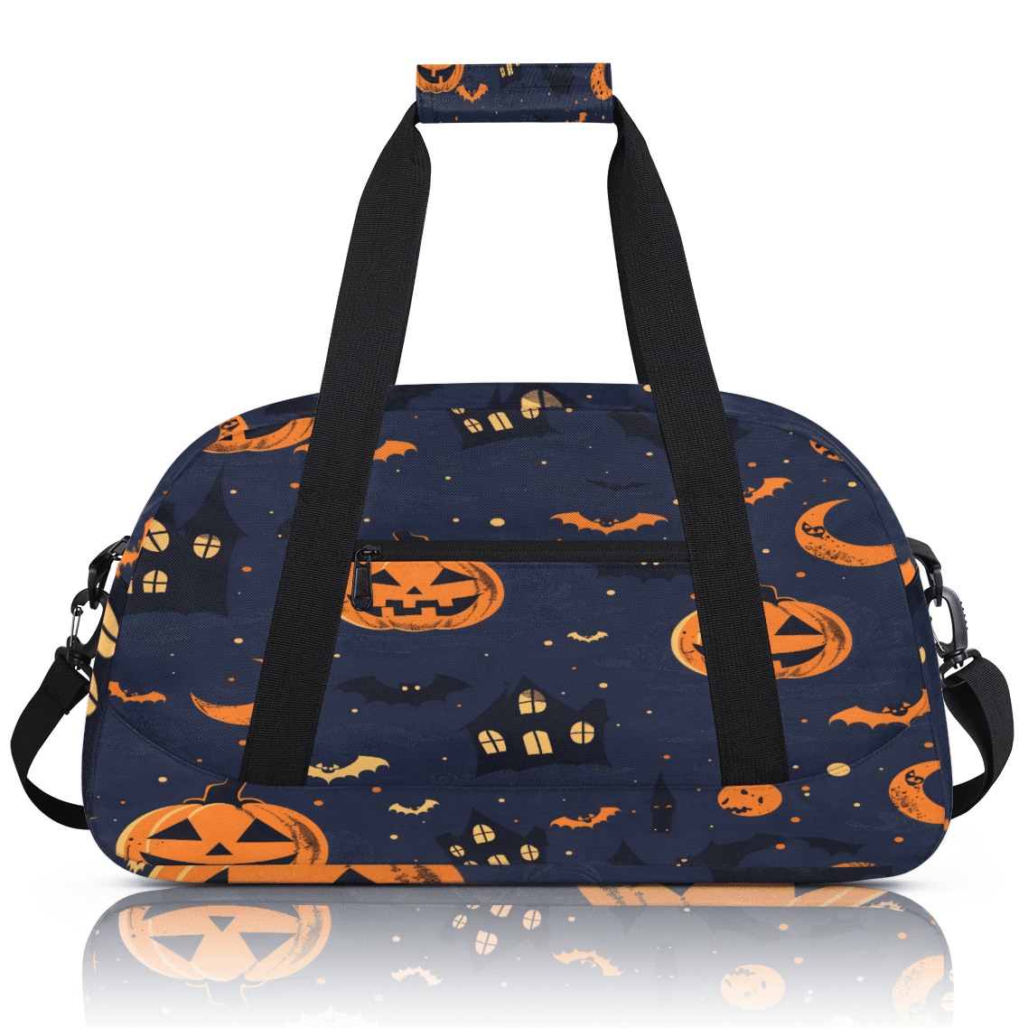 Herdesigns Sports Duffle Bags Travel Duffle Bag Gym Bag Halloween Pumpkin Bat Weekender Travel Bag Waterproof Overnight Bag Carry On Travel Tote Bag Dance Bags