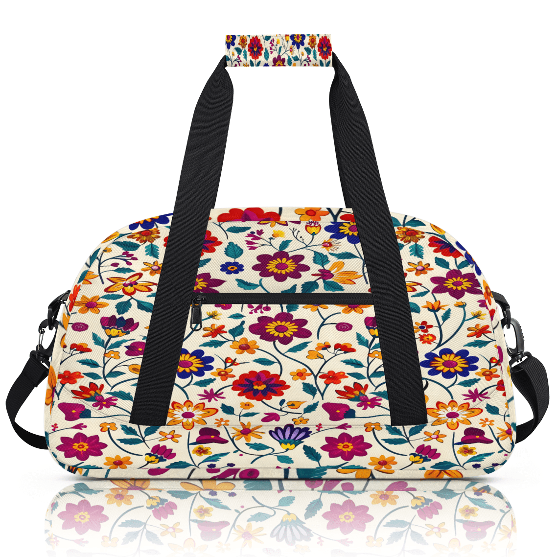 Herdesigns Sports Duffle Bags Travel Duffle Bag Gym Bag Mexico Floral Colorful Ornate Ethnic Weekender Travel Bag Waterproof Overnight Bag Carry On Travel Tote Bag Dance Bags