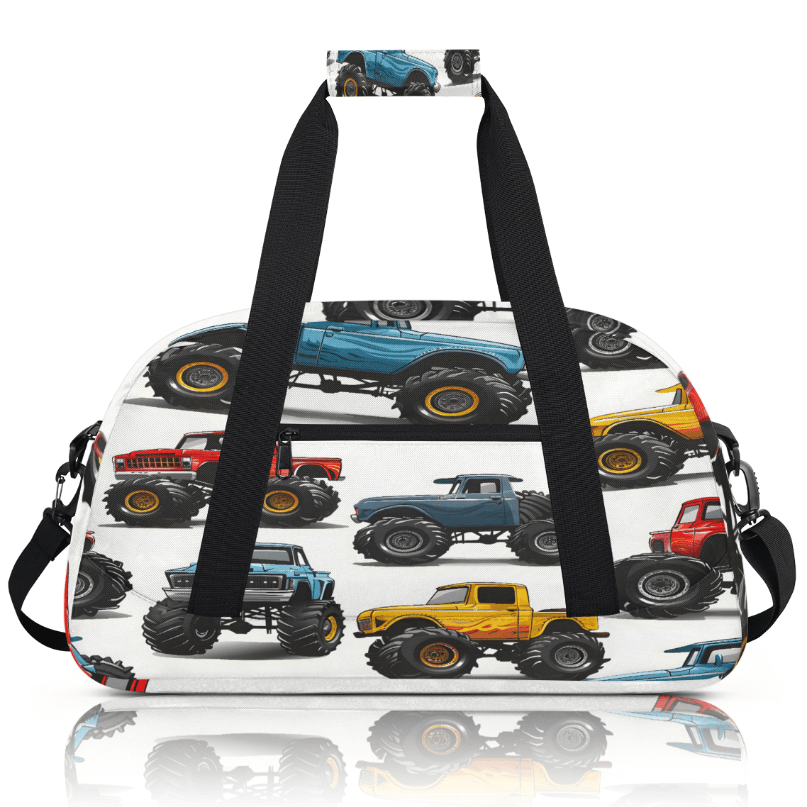 Herdesigns Sports Duffle Bags Travel Duffle Bag Gym Bag Monster Funny Truck Weekender Travel Bag Waterproof Overnight Bag Carry On Travel Tote Bag Dance Bags